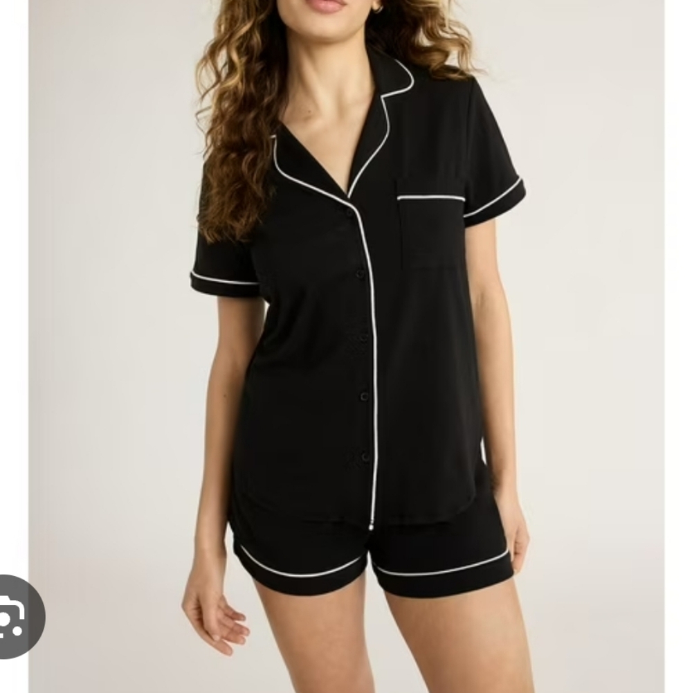 Joyspun Dreamy Soft Collection Cotton Blend Top Loungewear Sleepwear Black L